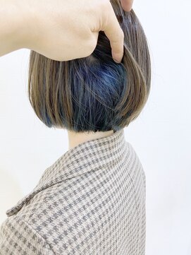 モリオフロムロンドン 松戸店(Morio from London) 【松戸　ムラマツ】かわいいショートボブインナーブルー