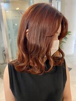 アクアオモテサンドウ(ACQUA omotesando)&nbsp;△ブリーチなし韓国風オレンジブラウン外ハネロブヘア髪質改善