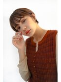 大人可愛い丸みショート ベージュカラー