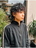 wave perm/メンズパーマ　こなれ感　ウルフショート