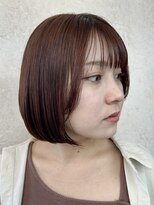 ビスクヘアデザイン(bisq hair design)&nbsp;ブラウン　外はね　ミディアムレイヤー　くびれ　髪質改善カラー