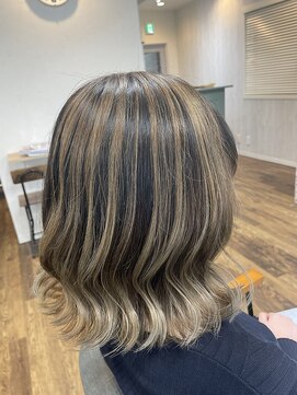 テーラヘアー 東金店(TELA HAIR) グレーベージュ　バレイヤージュ