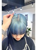 前髪/アンブレラカラー/こなれミディ/イメチェン/ウェーブパーマ