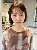 小顔/ネビージュ／ボブルフ／黒髪／ワンレン／銀座