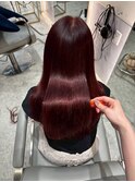 美髪＊髪質改善ストレート＊ワインレッドブラウン＊Zina札幌大通