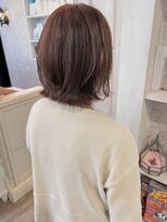 キャアリー(Caary)&nbsp;福山美容室caaryレイヤーくびれボブピンクブラウン50代40代30代