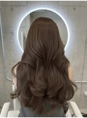 グレージュ ブリーチなし 寒色カラー