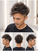 アシメ風アップバング