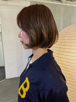 カシェ ナカザキ(CACHE NAKAZAKI) デザインカラー/まるみボブ/ブラウンカラー