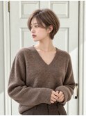 大人かわいい丸みショートボブ×ナチュラルブラウン