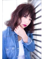 イロドリ ヘアーデザイン(IRODORI hair design)&nbsp;IRODORI　ベリーピンク×ゆるふわボブ　［西尾一寛］