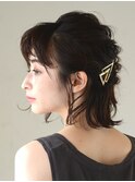 外ハネグレージュセミディ