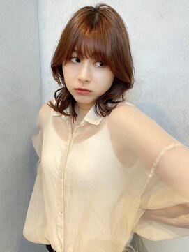 カナン 銀座(CANAAN) 【韓国スタイル】オレンジブラウン×小顔カットエギョモリ