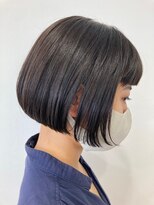 ヘッズ 本八幡店(HEADS)&nbsp;大人ボブ　くすみブルー　縮毛矯正　韓国マッシュ