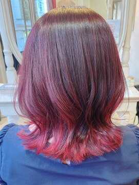 ヘアーデザイン ヴィフ(HAIR DESIGN vif) 【お客様スタイル】レッドグラデーション