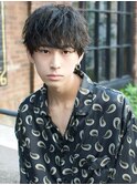 ナチュラルマッシュショート黒髪女子ウケ束感ツーブロックパーマ