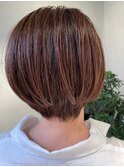 切りっぱなしボブ/美髪/ピンクブラウン[佐賀駅]