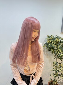 ペレ 栄店(PELE) デザインカラー/レイヤーカット/ウェットヘア/オリーブベージュ