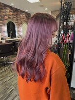 ヘアー リードレス(hair Re:dress)&nbsp;艶カラーパープルベージュゆるふわスタイル