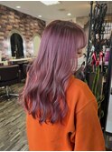 艶カラーパープルベージュゆるふわスタイル