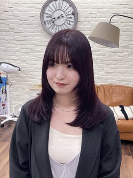 ジーテ 渋谷(gite) ワインレッド×顔周りレイヤー「渋谷/髪質改善/髪質改善TR」