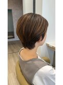 レディースショート×カーキベージュ/20代30代40代50代