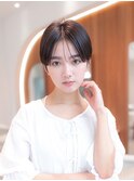 20代30代大人かわいい前髪シースルーバングマッシュショート