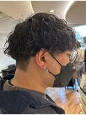 メンズカットツイストスパイラルパーマニュアンスパーマショート