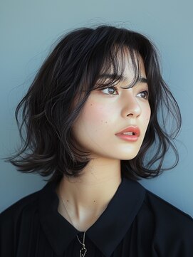 レヴ 草加店(LEV.) イメチェンホワイトブロンド美髪ワイドバング外ハネボブ