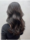 美髪くびれヘア韓国ヘア顔周りレイヤーロング_ba538562