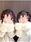 立体リボンツインテール