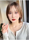 アプリコットオレンジくびれヘアハイライトカラー名古屋ショート