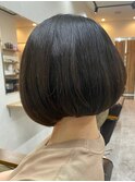 30代40代50代/大人可愛いひし形丸み絶壁解消/アッシュブラック