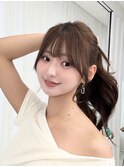 韓国風ゆるふわポニーテール