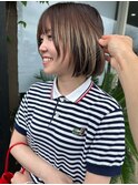 レイヤーボブ+ルーツカラー+エンドカラー