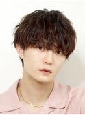 メンズパーマツイスパ波巻きスパイラルマッシュセンターパート