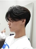 毛流れセンターパートニュアンスパーマカルマヘアメンズパーマ