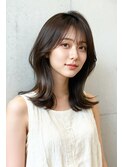韓国くびれボブ　ミディアムヘア