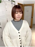 【Meenaハザマ】可愛すぎない上品ピンクカラー×ミニボブ