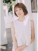 明るめカラーの無造作ボブ 鶴川 美容室