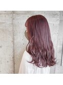 ピンクラベンダーx大人可愛いxラフウェーブ