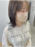 外ハネボブ オリーブグレージュ サイドバング