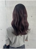 大人上品くすみピンクベージュ ロングウェーブ10代20代30代40代