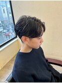 爽やかツーブロック刈り上げ束感アップバング