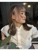 ポイントカラー/ホワイトベージュ         顔周りカット