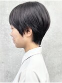 < ハンサムショート丸みショートマッシュショート黒髪30代40代3