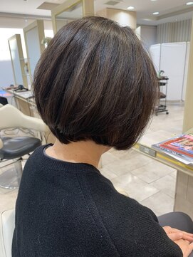 アッシュ 仙川店(Ash) 白髪ぼかしハイライトグラデーションボブ40代50代60代ボリューム