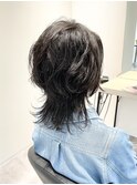 ウルフカット/ミディアムパーマ/酸性パーマ/デジタルパーマ