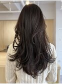 くびれレイヤー髪質改善ラベンダーブラウンロングヘア韓国ヘア