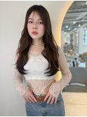 【山田】シースルーバングロングレイヤーゆるウェーブ